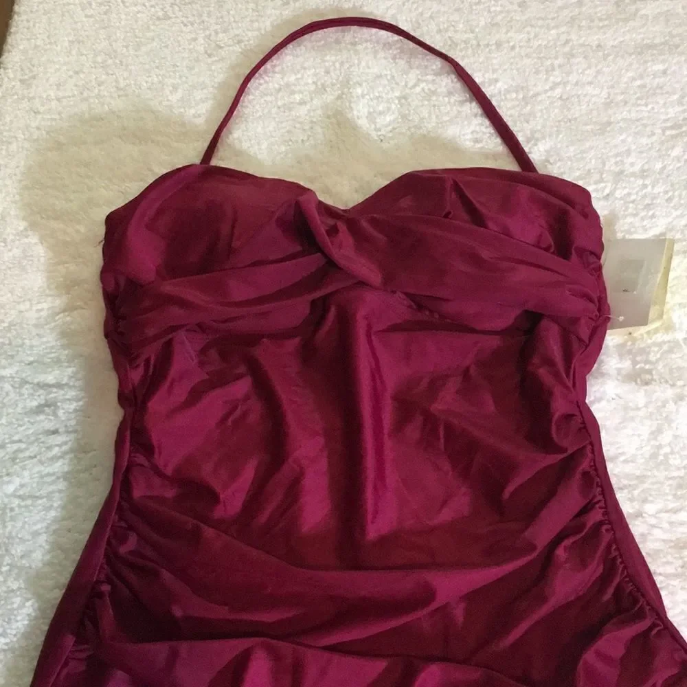 Merona Women’s Shirred Bandeau One Piece F…
